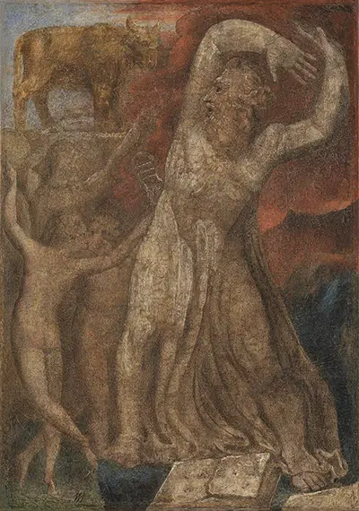 Moses Indignant at the Golden Calf William Blake